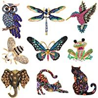 Los mejores  - Tacobear 9 Piezas Conjunto de Broche de Mujer Broches de Animales Insectos Coloridos Broche de Cristal de Insectos para…